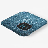 Hellblaue Imitate Glitzer Glitzern Sweet 16 Pappteller (Gewinkelt)