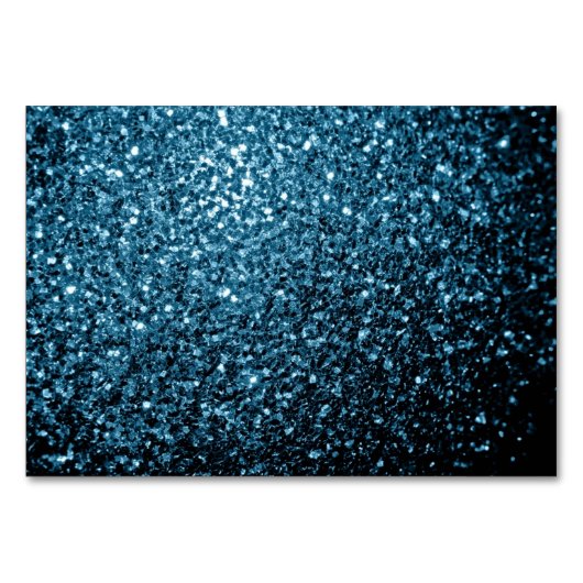 Hellblaue Imitate Glitzer Glitzern Tischnummer (Vorderseite)