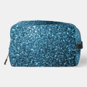 Hellblaue Imitate Glitzer Glitzern Waschbeutel (Rückseite)
