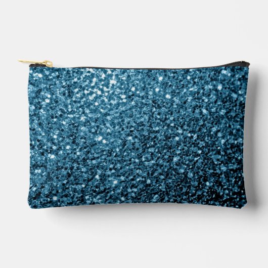 Hellblaue Imitate Glitzer Glitzern Zubehörtasche (Vorderseite)
