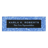 Hellblaue Imitate Glitzer- und Schwarz-Text-Hinter Namenschild (Vorderseite)