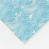 Hellblaue japanische Wellendecke Fleecedecke (Ecke)