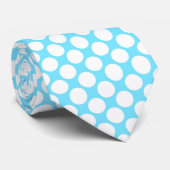 Hellblaue Jumbo-Polka-Punkte individuelle Krawatte (Gerollt)