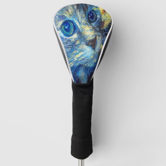 Hellblaue Katze Golf Headcover (Vorderseite)