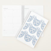 HELLBLAUE KATZE MIT BLUMEN PLANER NOTIZBUCH (Anzeige)
