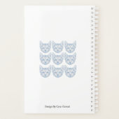 HELLBLAUE KATZE MIT BLUMEN PLANER NOTIZBUCH (Rückseite)