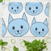 Hellblaue Katzen. Muster Geschirrtuch (Gefaltet)