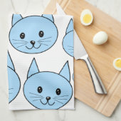 Hellblaue Katzen. Muster Geschirrtuch (Viertel Falte)