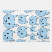 Hellblaue Katzen. Muster Geschirrtuch (Horizontal)