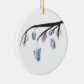 Hellblaue Kokons Keramik Ornament (Rechts)