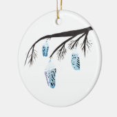 Hellblaue Kokons Keramik Ornament (Links)