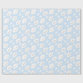 Hellblaue lächelnde Wolken Geschenkpapier (Flach)