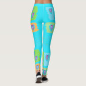 Hellblaue Leggings mit Herz (Rückseite)