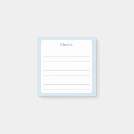 Hellblaue Linke Sticky Note Pad Post-it Klebezettel (Vorderseite)
