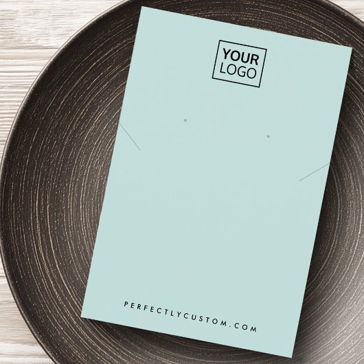 Hellblaue Logo-Kette Ohrring-Display-Karte hinzufü