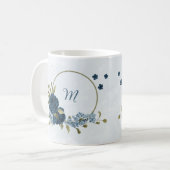 hellblaue Marineblumen Kaffeetasse (Vorderseite Links)