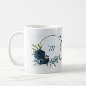 hellblaue Marineblumen Kaffeetasse (Links)