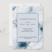 Hellblaue Marmor 95. Geburtstag Einladung (Rückseite)