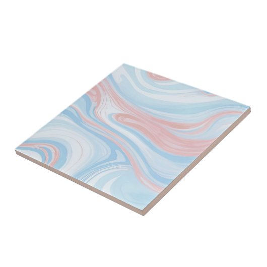 Hellblaue Marmorfliese - Pastellblaue Keramik Tile Fliese (Seite)