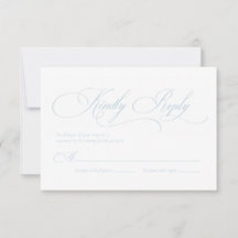 Hellblaue Monogramm-Hochzeits-RSVP-Karte