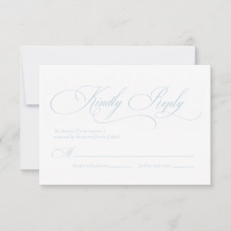 Hellblaue Monogramm-Hochzeits-RSVP-Karte RSVP Karte