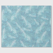 Hellblaue Muster mit weißen Federn Geschenkpapier (Flach)