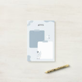 hellblaue Noten Post-it Klebezettel (Auf Schreibtisch)