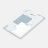 hellblaue Noten Post-it Klebezettel (angewinkelt)