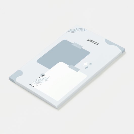 hellblaue Noten Post-it Klebezettel (angewinkelt)