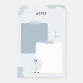 hellblaue Noten Post-it Klebezettel (Vorderseite)