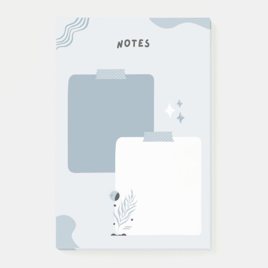 hellblaue Noten Post-it Klebezettel (Vorderseite)