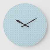 Hellblaue Oktagon-Muster-Wanduhr Große Wanduhr (Vorderseite)