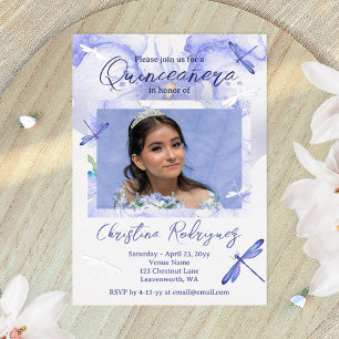 Hellblaue Orchidee Quinceanera Folieneinladung