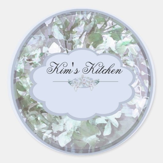 hellblaue Orchideen Runder Aufkleber (Vorderseite)