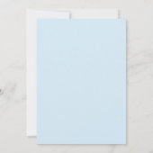 Hellblaue Pastell-Wiesen-Hochzeit Einladung (Rückseite)