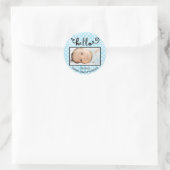 hellblaue Punkte/Foto - Circle Sticker (Tasche)