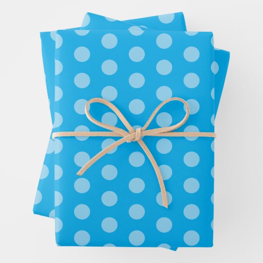 Hellblaue Punkte Geschenkpapier Set (Beispiel)