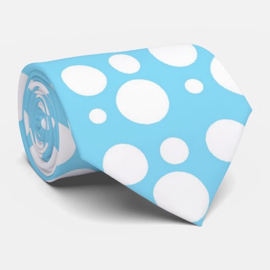 hellblaue Punkte Krawatte (Gerollt)