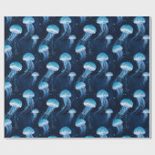 Hellblaue Qualle  Geschenkpapier (Flach)
