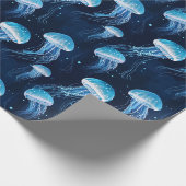 Hellblaue Qualle Geschenkpapier (Ecke)