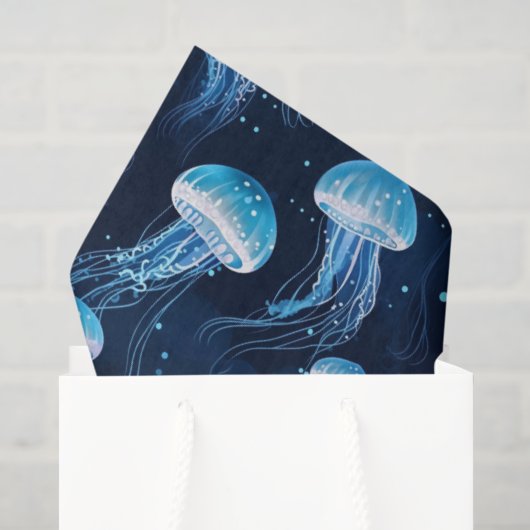 Hellblaue Qualle Seidenpapier (Geschenktüte)