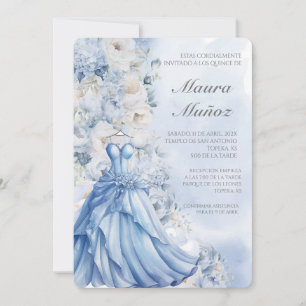 Hellblaue Quinceañera-Einladung Einladung
