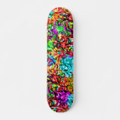 Hellblaue Rosa Lila Zitronen Grüne Wirbel Kunst Skateboard (Vorne)
