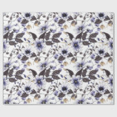 Hellblaue rote Blume nahtlos Geschenkpapier (Flach)