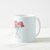 Hellblaue rote Rosen Glas Eis Kaffeetasse (VorderseiteRechts)