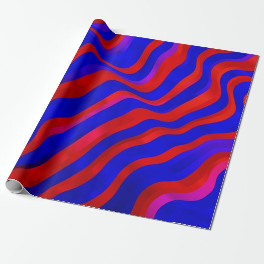 Hellblaue, rote Textur mit trockenen Linien. Gradi Geschenkpapier (Ungerollt)