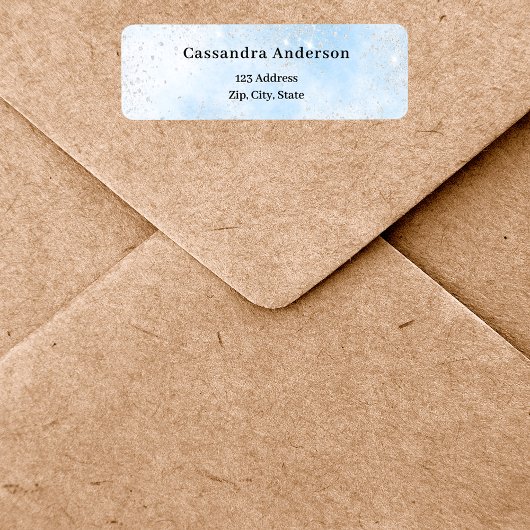 Hellblaue Rücksendeadresse