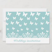 Hellblaue Schmetterlinge Wirbel Hochzeitsfeier Einladung (Vorderseite)