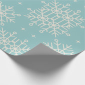 hellblaue Schneeflocken Geschenkpapier (Ecke)