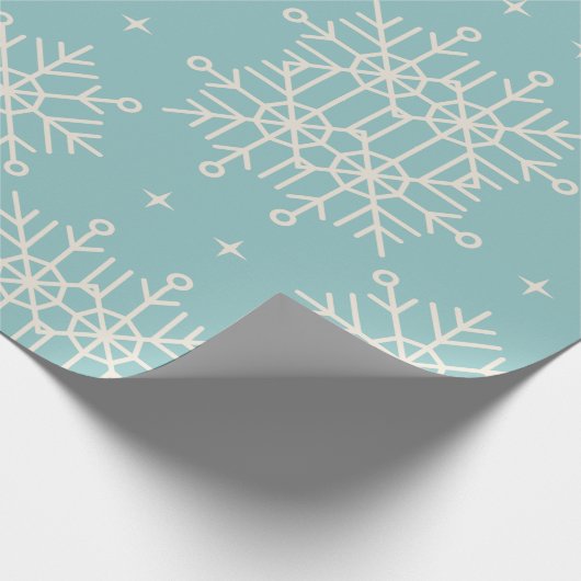 hellblaue Schneeflocken Geschenkpapier (Ecke)